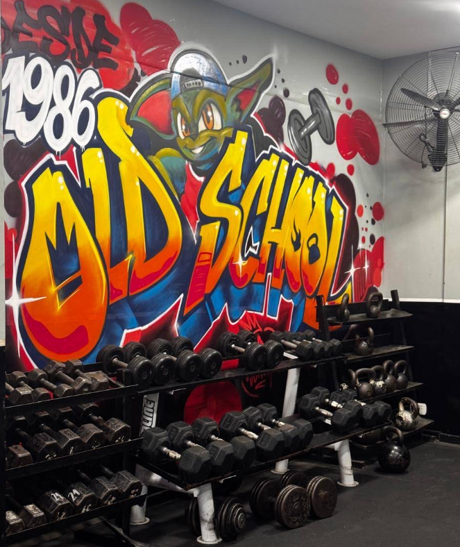 Sector de pesas del Gimnasio Old School